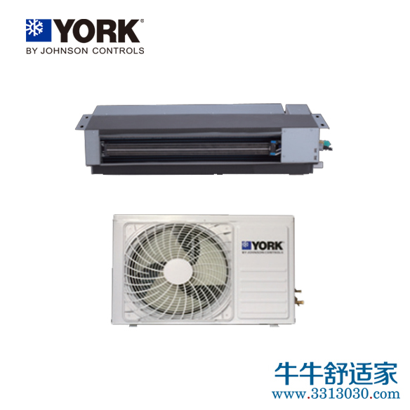约克中央空调暗藏式分体风管机系列YFCS035型一拖一热泵型