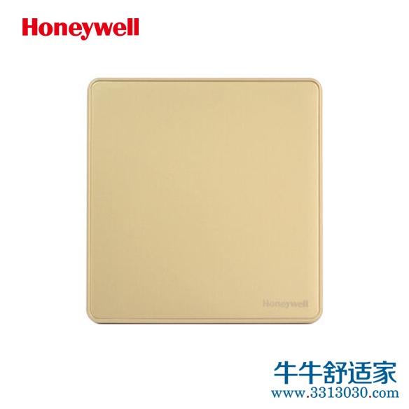 霍尼韦尔开关插座面板优雅系列金色空白面板86型白板墙壁电源盖板插座盖板挡板