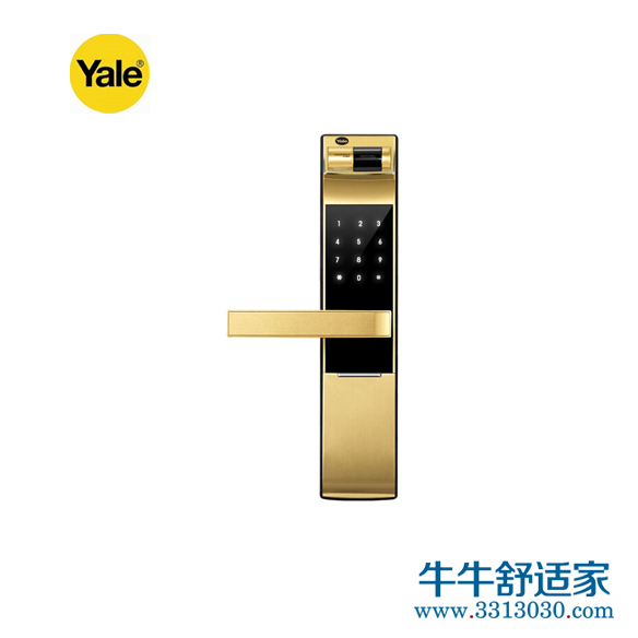 耶鲁智能门锁 YDM4109金色外观 支持指纹/触屏式密码/机械钥匙/遥控（可选）四种开锁方式