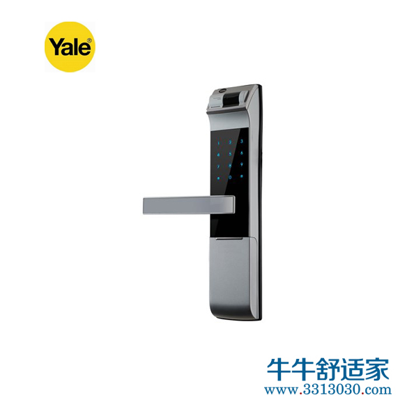 耶鲁智能门锁 YDM4109银色外观 支持指纹/触屏式密码/机械钥匙/遥控（可选...