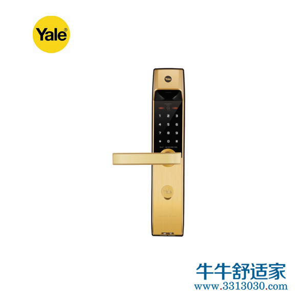 耶鲁智能门锁 ZEN-F金色外观 支持指纹/触屏式密码/机械钥匙 三种开锁方式